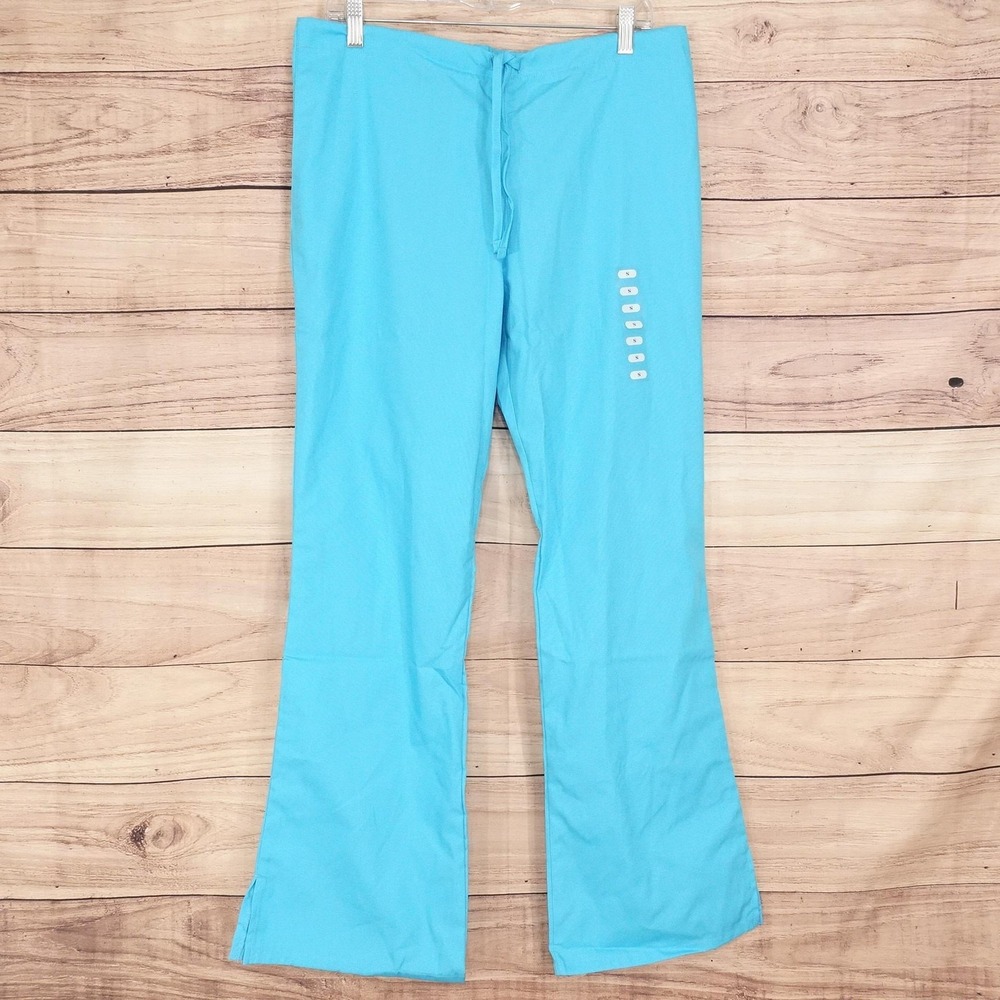 Cherokee Workwear Scrub Pants Small Blue Classic Fit Drawstring Scrubs